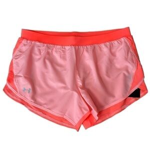 UNDER Armour Fly By 2.0 Running Shorts in Pink Sands Tangerine Large